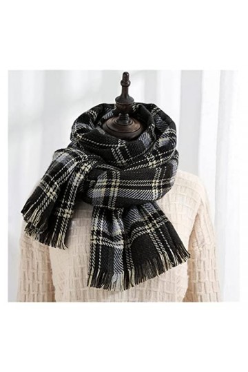 écharpe 2021 Écharpe à Carreaux Double Face de Style coréen Femme Hiver 2021 Laine de Noël Cape à Gland Femme Écharpe Chaude 