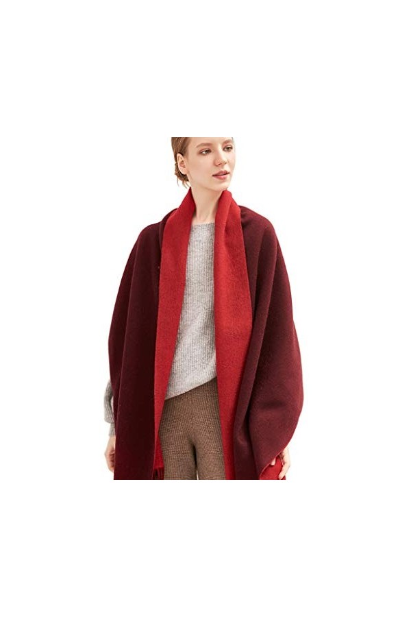 Echarpes Foulards pour Femme Châle pour Femme en Laine Double Châle Pompon Fille Foulard Souple Mode pour Femme Bavette Chaud