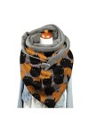 Écharpe à Carreaux Ensemble Écharpe Femme Halloween Hiver Imprimé Bouton Wrap Casual Écharpes Chaudes Châles Homme Écharpes C