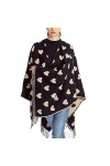Écharpe Poncho pour Femme Automne et Hiver Écharpe Polyvalente Amour Gland Épais Châle Écharpe Chaude à Double Usage Pull et 