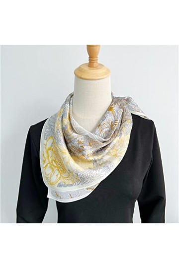 Samnuerly Écharpe en Soie de mûrier Femmes Printemps et Automne écharpe en Soie écharpe décorative A, Taille Unique 