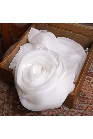 Écharpe Femme 100% Soie Écharpe Femme Blanc Solide Couleur Pure Soie Écharpe Dames Mousseline de Soie Châle en Soie Blanc 20