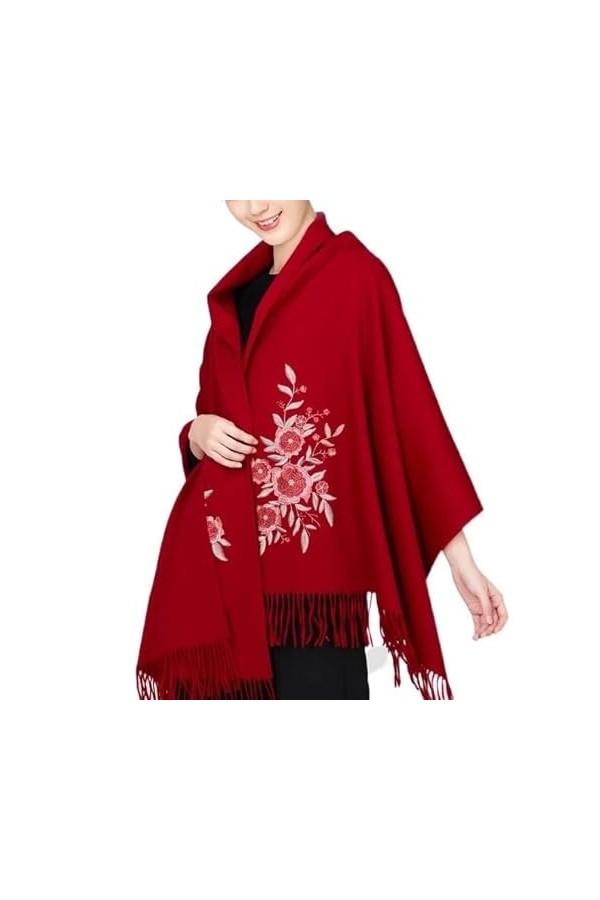 KIZQYN Écharpe et Chale Grande taille écharpe femmes printemps et automne polyvalent mode châle chaud avec laine châle hiver 