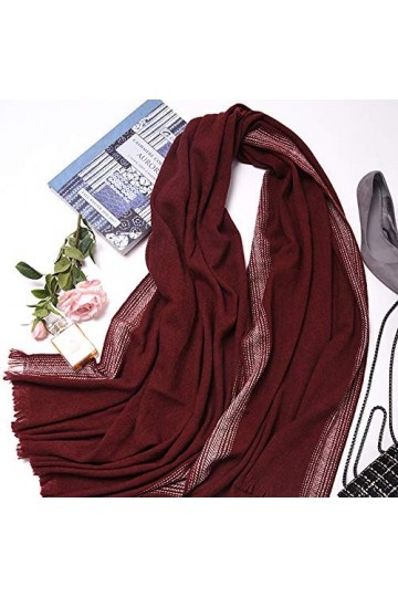 Echarpe Femme Agneau velours en laine mélangée Châle Mesdames Automne et Hiver Solide Couleur Écharpe sauvage Dossard rouge P