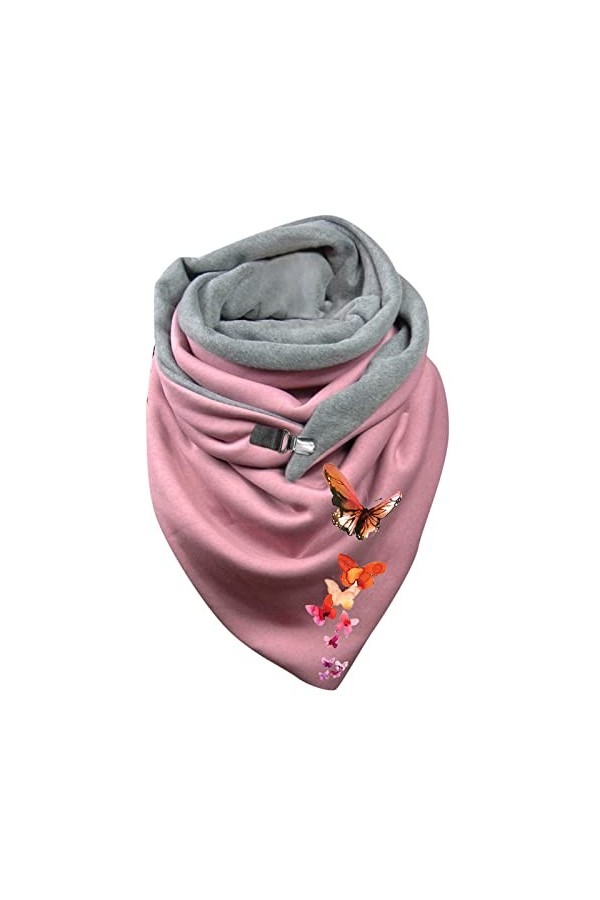Foulards pour femmes léger automne écharpe pour femme coton chaud imprimé bouton mode écharpe enveloppante douce châles tête 