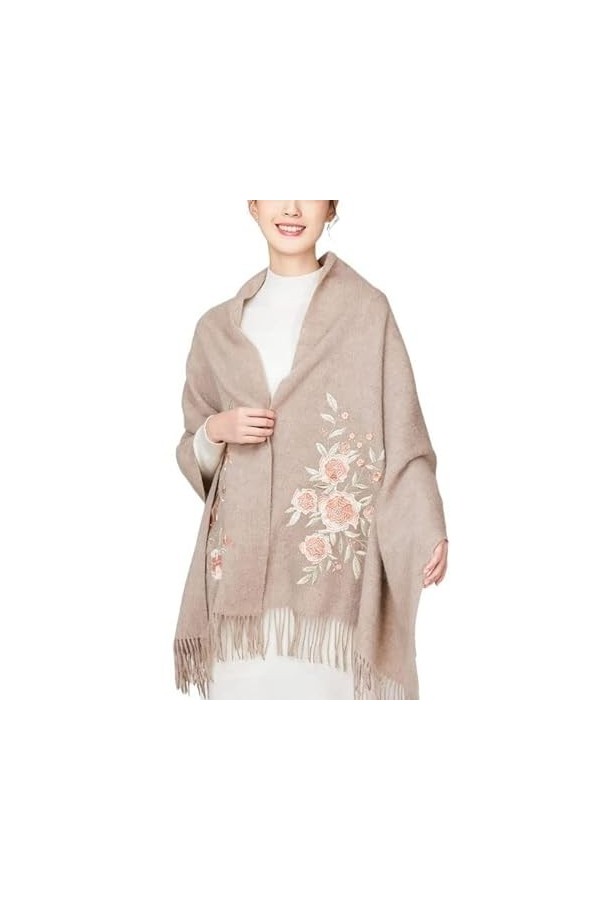 KIZQYN Écharpes Grande Taille écharpe Femmes Printemps et Automne Polyvalent Mode châle Chaud avec Laine châle Hiver Cape Cha
