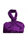 HYCLAM Écharpe Soie pour Femmes, châles en Soie pour Dames, écharpe en Mousseline de Soie Naturelle Solide Violet Violet 200
