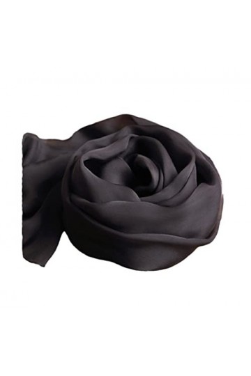 HYCLAM Écharpe en Soie Naturelle pour Femmes Noir 100% Véritable Écharpe en Soie, Châles en Mousseline de Soie Mince Wraps po