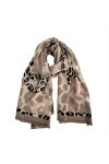 ZJH Élégant Long Rectangle Leopard Cheetah Animal Imprimer Écharpe Écharpes dhiver Femmes Long Soft Châle 14.2 "en Large x 7