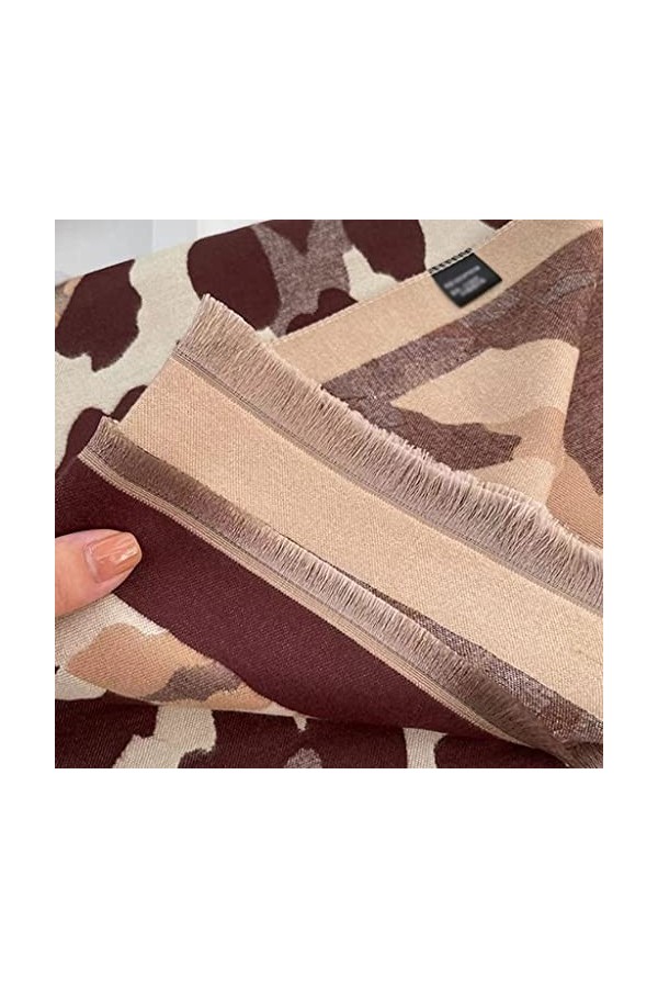 ZJH Élégant Long Rectangle Leopard Cheetah Animal Imprimer Écharpe Écharpes dhiver Femmes Long Soft Châle 14.2 "en Large x 7