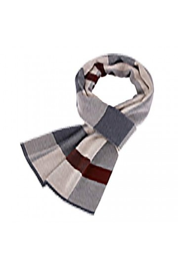 SLTO Écharpe dhiver épaisse et Chaude en Cachemire Motif Tartan à Rayures rectangulaires pour Femme Taille Unique - - Taille