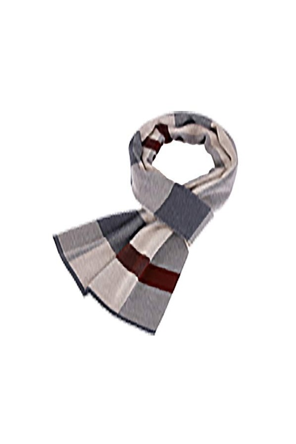 SLTO Écharpe dhiver épaisse et Chaude en Cachemire Motif Tartan à Rayures rectangulaires pour Femme Taille Unique - - Taille