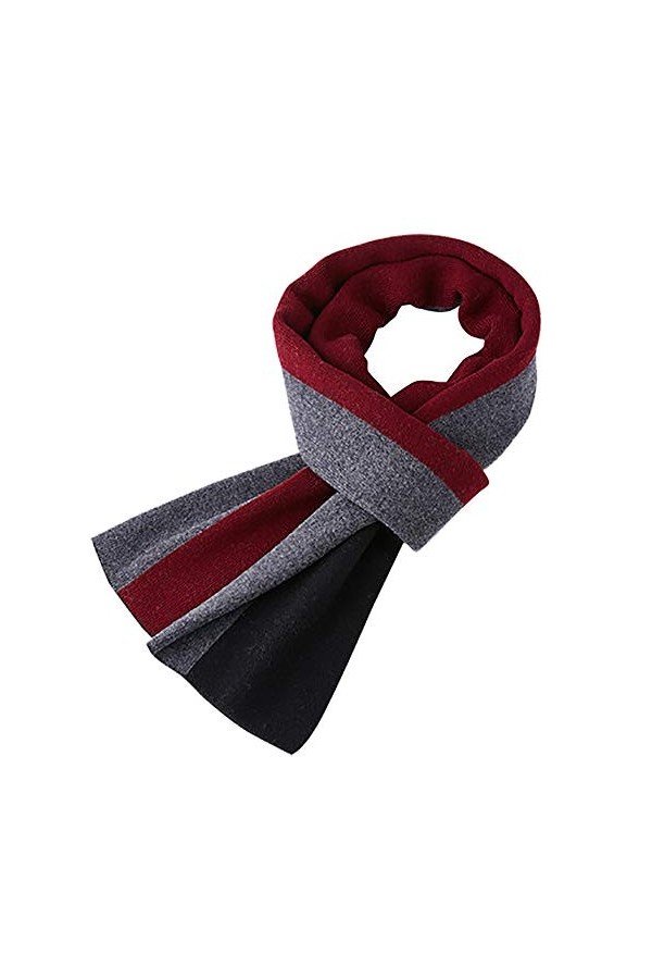 SLTO Écharpe dhiver épaisse et Chaude en Cachemire Motif Tartan à Rayures rectangulaires pour Femme Taille Unique - - Taille