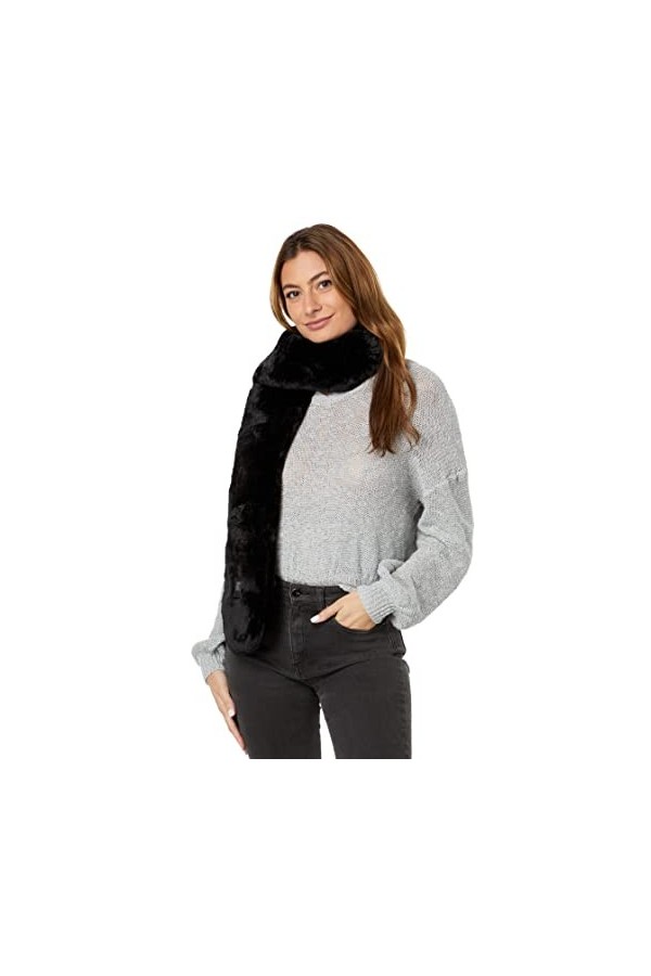 UGG Écharpe rectangulaire en fausse fourrure, noir, taille unique