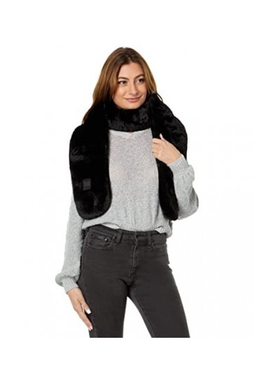 UGG Écharpe rectangulaire en fausse fourrure, noir, taille unique