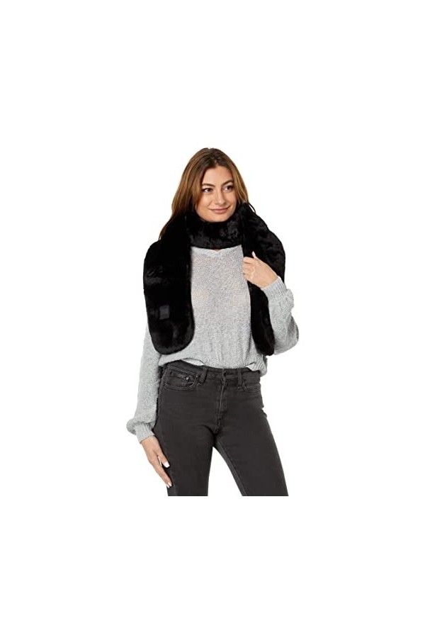 UGG Écharpe rectangulaire en fausse fourrure, noir, taille unique