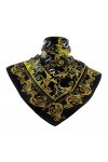 Versace Jeans Couture Écharpe carrée à imprimé baroque noir/doré pour femme, noir/doré, 26-26, Noir/doré, 26-26