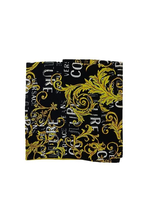 Versace Jeans Couture Écharpe carrée à imprimé baroque noir/doré pour femme, noir/doré, 26-26, Noir/doré, 26-26