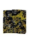 Versace Jeans Couture Écharpe carrée à imprimé baroque noir/doré pour femme, noir/doré, 26-26, Noir/doré, 26-26