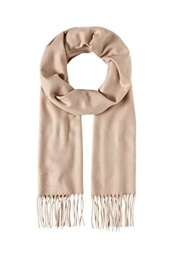 Echarpe Cachemire et Laine - Homme Femme Touché Soyeux Couleur Uni + 30 couleurs Beige 