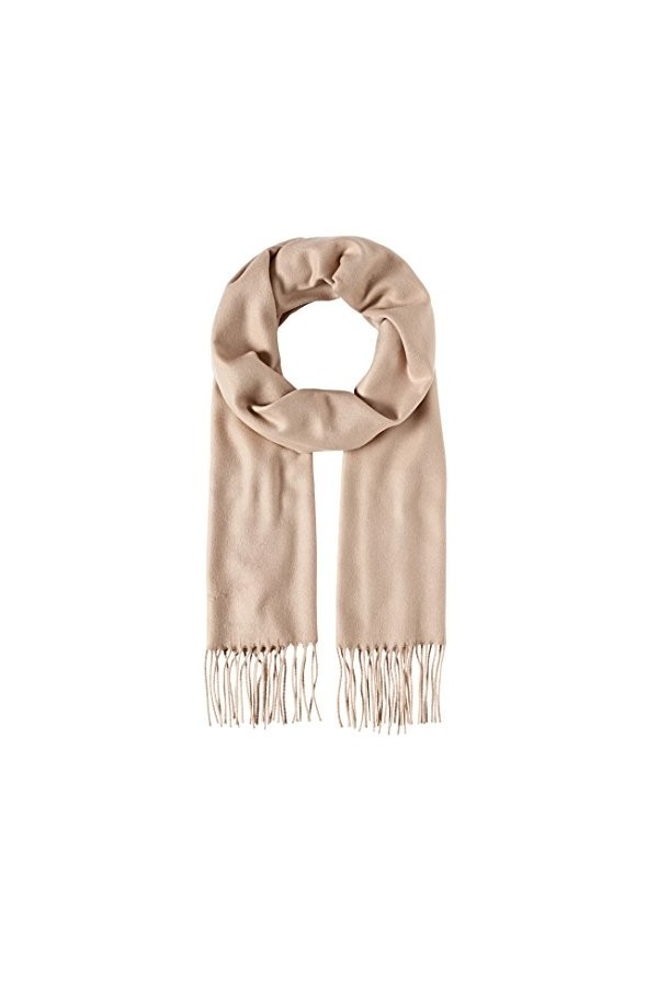 Echarpe Cachemire et Laine - Homme Femme Touché Soyeux Couleur Uni + 30 couleurs Beige 