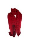 Moschino Écharpe visage teddy rouge et noir, Rouge et noir, 27x180cm