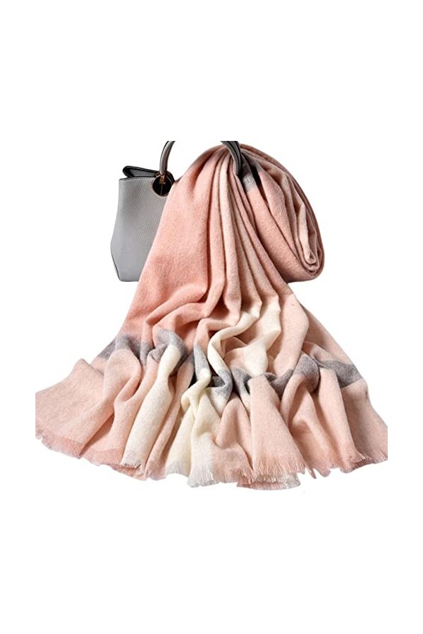 OVLAJ Echarpe Femme Hiver Écharpe Écharpe en Laine Femmes Châles Et Enveloppes dhiver-Color 5,197X70Cm