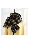 écharpe Écharpe Femmes Hiver Foulard Écharpes à Carreaux pour Dames Wraps de Noël coréens Couleur : Jaune, Taille : Taille U