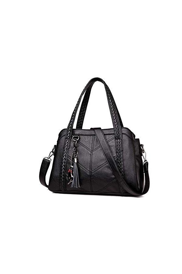 Coolives Sac Hobo pour Femme Sacs à main portés épaule avec Bandoulière Sac a main en Cuir PU Noir