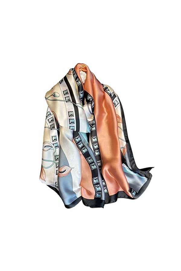 écharpe de Femme écharpe de Soie de Printemps et dautomne écharpe de Femme mère Imitation Soie dété Long châle de Protectio