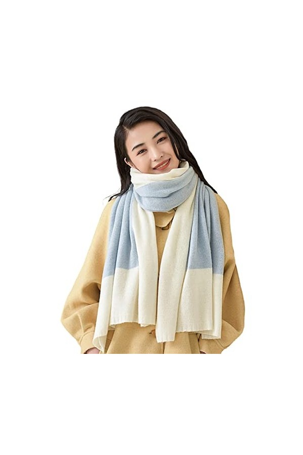 OVLAJ Echarpe Femme Cachemire Charpes en Laine Femmes Châles Chauds dhiver Automne-Color 3,185X60Cm