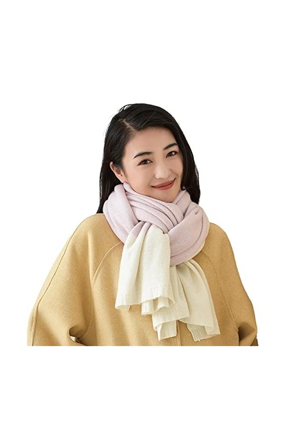 OVLAJ Echarpe Femme Cachemire Charpes en Laine Femmes Châles Chauds dhiver Automne-Color 3,185X60Cm