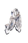 écharpe pour Femmes écharpe en Soie Satin Blanc Bleu Long écharpe en Soie écharpe en Soie de mûrier écharpe pour Femmes Tail