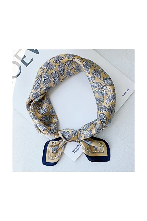 Écharpe pour Femme, écharpe en Soie pour Femme, Petite écharpe carrée, écharpe décorative en Soie de mûrier B, Taille Unique