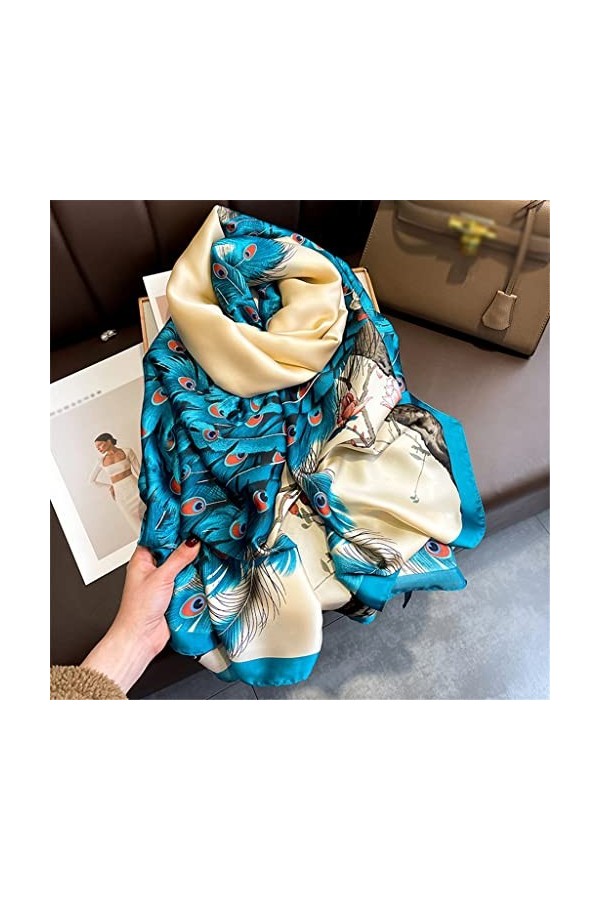 écharpe pour Femmes écharpe en Soie écharpe pour Femmes écharpe dimpression pour Peacock Vintage écharpe dimitation écharpe