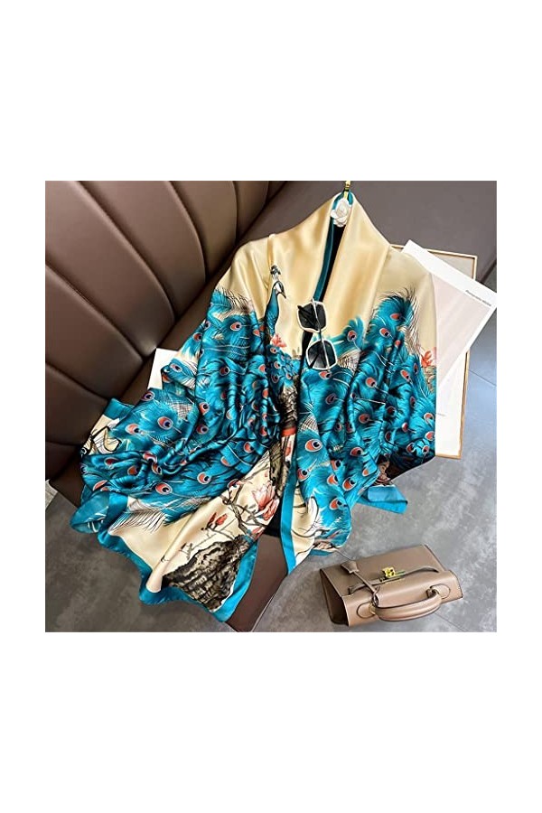 écharpe pour Femmes écharpe en Soie écharpe pour Femmes écharpe dimpression pour Peacock Vintage écharpe dimitation écharpe
