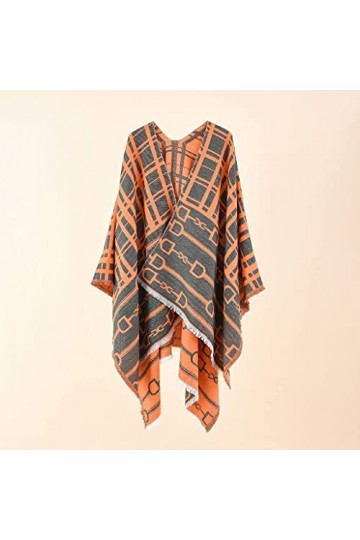 Châle All-Match Automne et Hiver Femmes Écharpes Écharpe Chaude Écharpe Imitation Cachemire Châle Couleur : Gris， Taille : 7