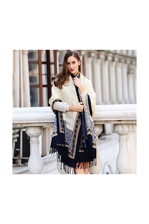 Echarpes Foulards dhiver Femme À La Mode Chaude 100% Cachemire Châle Surdimensionné Enveloppé Châle Photo De Voyage, Cadeau 