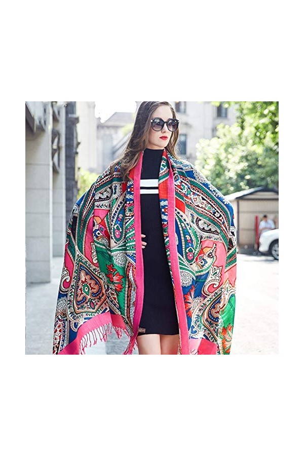 Echarpes Foulards pour Femmes Surdimensionnée Longue Douce dhiver À Franges Enveloppée Châle 100% Laine Cadeau De Noël Châle