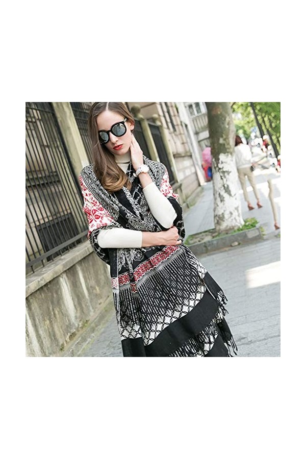 Echarpes Foulards pour Femme Châle Surdimensionné Enveloppé À La Mode Chaude 100% Cachemire Manteau Sauvage dhiver, Cadeau d