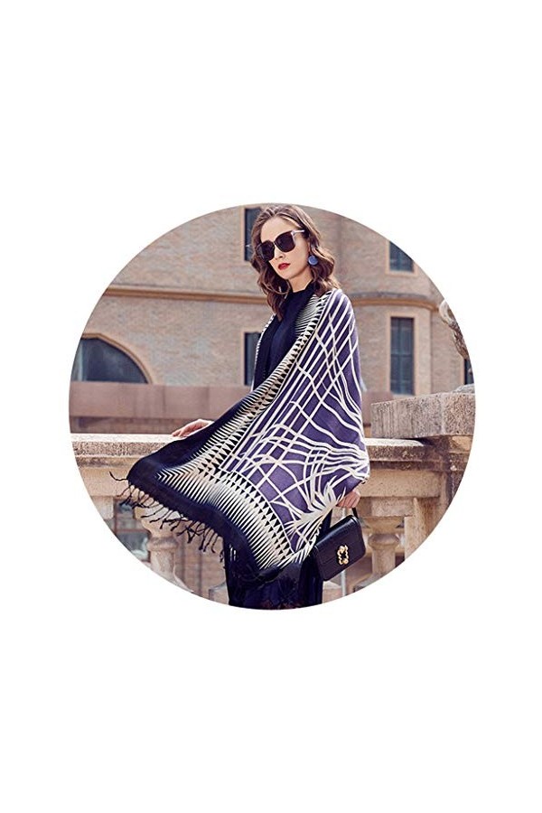 Echarpes Foulards Foulard Long pour Femme 100% Cachemire Châle Chaud Enveloppé Foulard Imprimé De Voyage De Mode Cadeau De No