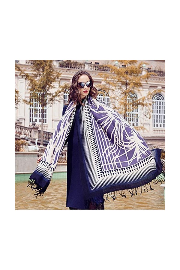 Echarpes Foulards Foulard Long pour Femme 100% Cachemire Châle Chaud Enveloppé Foulard Imprimé De Voyage De Mode Cadeau De No