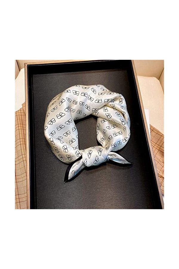 Écharpe pour Femme, écharpe pour Femme Automne Soie Petite écharpe carrée pour Femme All-Match Thin French Mulberry Silk Scar