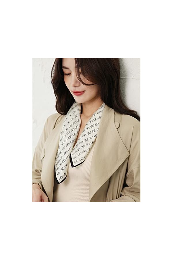 Écharpe pour Femme, écharpe pour Femme Automne Soie Petite écharpe carrée pour Femme All-Match Thin French Mulberry Silk Scar