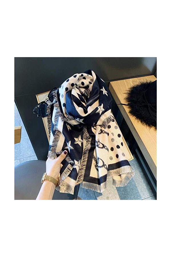 Automne et Hiver écharpe Femme châle atmosphère Simple Correspondance des Couleurs épaississement Chaud Double Face Cachemire