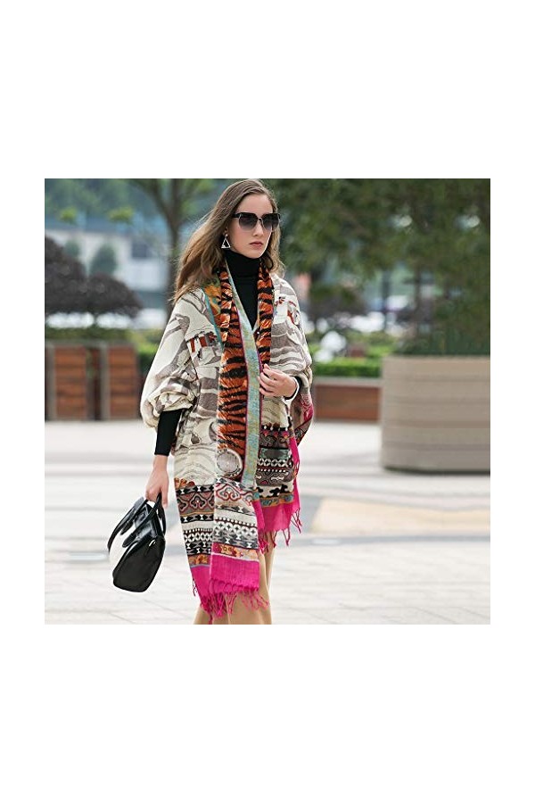 Echarpes Foulards Surdimensionnée Chaude Châle Chaud pour Femmes dhiver Manteau De Photo De Voyage Châle Épais Multifonction