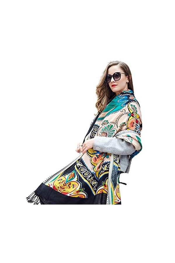 Echarpes Foulards Longue 100% en Cachemire Manteau De Voyage pour Femmes Châle Enveloppé De Gland De Mode Convient Aux Cadeau