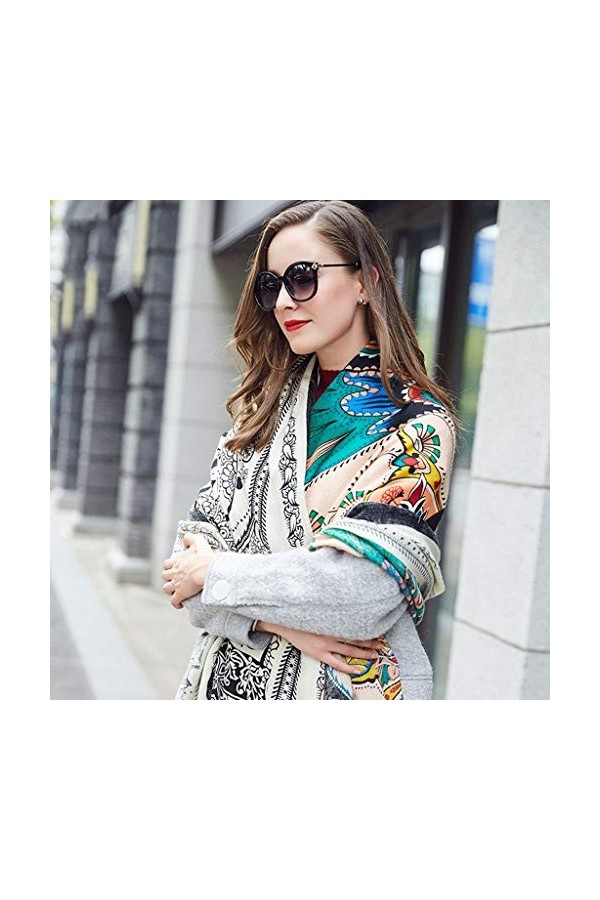 Echarpes Foulards Longue 100% en Cachemire Manteau De Voyage pour Femmes Châle Enveloppé De Gland De Mode Convient Aux Cadeau