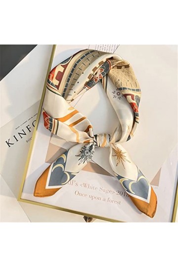 DAONPHARI Écharpe en Soie Printemps et Automne Petite écharpe carrée pour Femmes Bande de Cheveux décorative Tout Assortie Pe