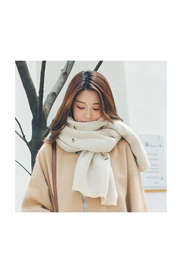 Nouvelle écharpe en Cachemire Femme Hiver Fille Mignonne Version coréenne de lécharpe châle à Double Usage épaisse et Chaude